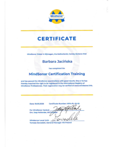 certyfikat mindsonar